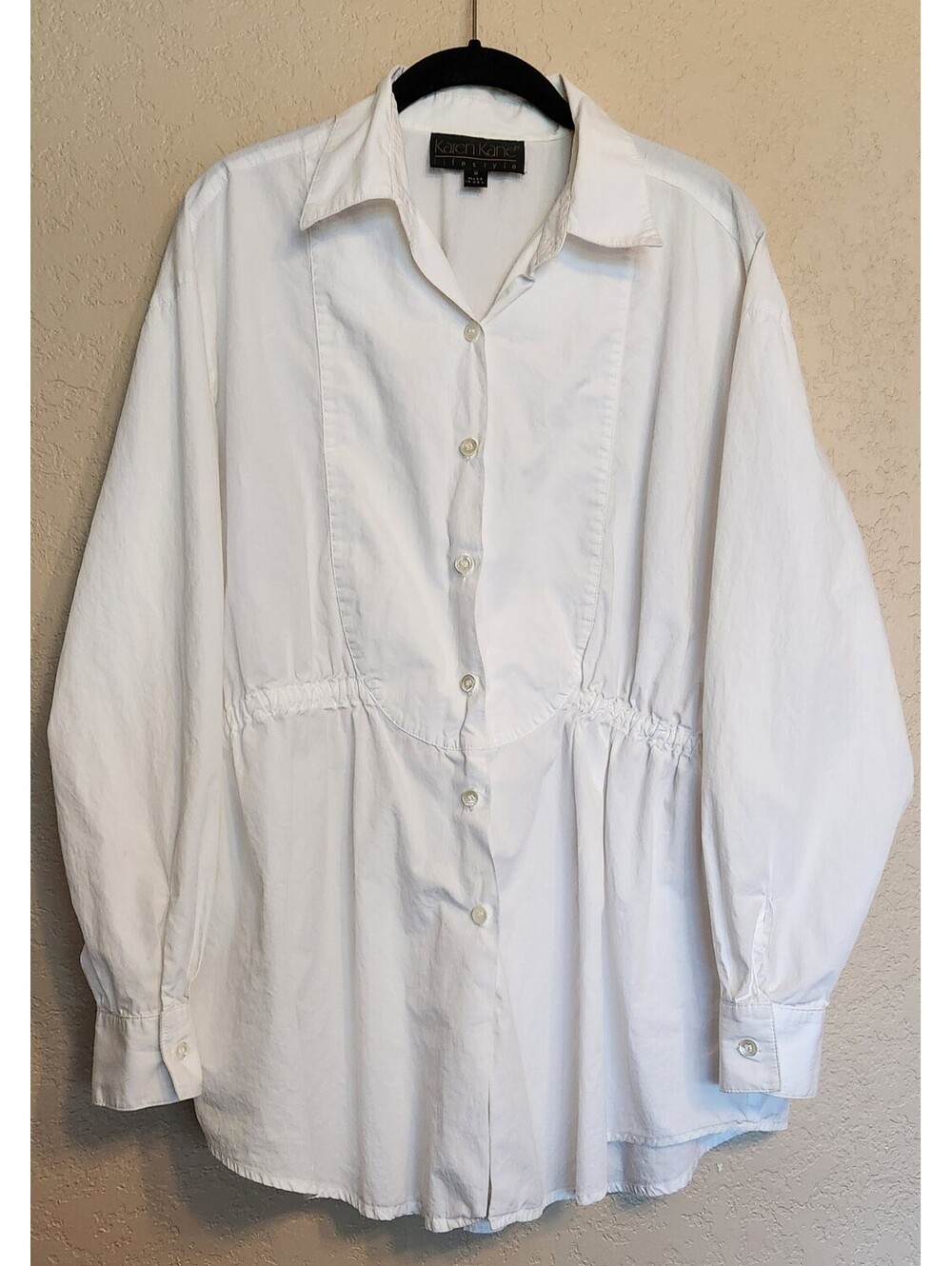 Karen Kane Women's Classic White Long Sleeve Button Front Blouse  Size M